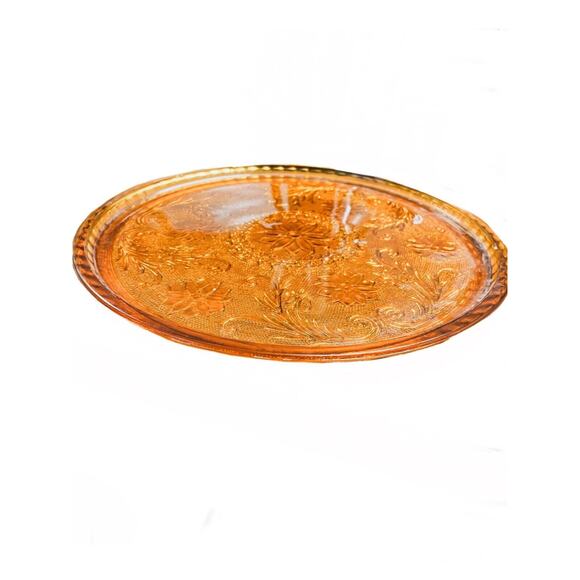 Vintage Indiana Tiara Amber Glass Tray & Cordial Glasses - Picture 7 of 7